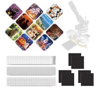 100 Piezas Suministros Para Imanes Cuadrados 50×50 mm, Kit DIY Para Hacer Imanes De Nevera, Incluye Tapas Metálicas, Base Plástica, Películas & Imanes Blandos, Para Regalos Personalizados & Eventos