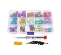 100 Piezas Surtido de 100 Fusibles para Coche Caja, 2a-35a | Perfil Alto, Plástico, Extractor, Conector de Zócalo, Clip y Probador de Voltaje