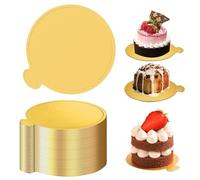 100 Piezas Tableros de Pastel de Mousse de Cartón Redondo, Mini Tablero Redondo Reutilizable para Buffet, Bodas, Fiestas