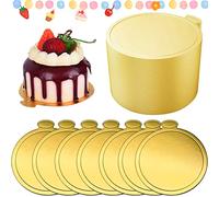 100 Piezas Tableros Redondos para Tartas, Tableros de Pastel de Mousse de Cartón, Mini Bases de Cartón para Tartas, Tableros Bandeja Pastel Decorativo, Mini Postre, Bandeja, 8 cm / 3,1 pulgadas