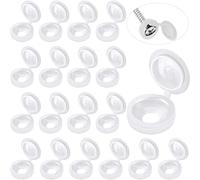 100 Piezas Tapas de Cubierta de Tornillo con Bisagras Tapones de Rosca de Plástico Cubiertas a Presión de Tornillo Plegable Tapas de Dar Vuelta de Junta (Blanco, M)