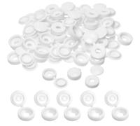100 Piezas Tapas de Tornillo con Bisagras Tapas de Tornillo de Plástico Tapas de Presión Curvadas Tapas de Presión de Arandela de Tornillo Tapas de Tornillo con Bisagras Plástico Blanco