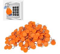 100 Piezas - Tarjeta de Identificación Inteligente - Llave de Bloqueo de Puerta Fobs - RFID Proximidad Llaveros - Inteligente Etiqueta de Control de Acceso - Naranja