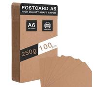 100 Piezas Tarjetas A6 en Papel Kraft, 14,8 x 10,5 cm, Tarjetas Personalizadas, Cartón Kraft 250g/m² para Proyectos DIY, Tarjetas Creativas para Bodas, Invitaciones y Manualidades (Marrón)