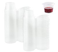 100 Piezas Tarros de Plastico con Tapa Pequeños, 1oz Recipientes Comida, Indicado para Salsas, Sopas, Condimentos, Cremas, Cuadros de Diamantes, Manualidades