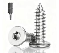 100 Piezas Tornillo Autotaladrante de Cabeza Plana, M5 x 16 mm Tornillo Roscachapa, Rosca Completa, Tornillos Autoperforantes Torx 304, Adecuada para Muebles, Metales Blandos y Plásticos