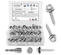 100 Piezas Tornillos Autorroscantes M6,3x32 mm,Tornillos Roscachapas de Cabeza Hexagonales con Arandelas EPDM,Tornillos Autoperforantes Epoxi con 1 Taladro para Techo Metal Chapa Aluminio Madera.
