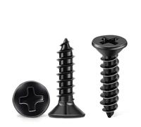 100 Piezas Tornillos Autorroscantes Negros Ø 4 x 20mm, Acero Inoxidable A2 con Capa Protectora Negra Antioxidante, Cabeza Avellanada, Rosca para Madera, Cruz PH-2 Rosca Completa - TPOHH