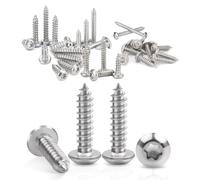 100 Piezas Tornillos Autotaladrantes, Tornillos Torx M3 x 16 mm, Tornillo de Chapa de Seguridad A2 V2A, Rosca Completa, Tornillos Autorroscantes de Acero Inoxidable