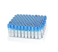 100 piezas Tubo plástico de citrato de sodio para coagulación estéril con presión negativa, tapa azul, tubo anticoagulante PRP (Color: 5ml PET)