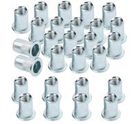 100 Piezas Tuerca de Remache M6, Tuercas Remachables de Rosca Cabeza Plana, Tuercas Remachables de Acero Inoxidable con Caja Transparente,Gama de Tuercas Remachables Métricas para Aluminio Hierro