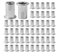 100 Piezas Tuercas Remachables M8, Acero Inoxidable, con Cuerpo Ranurado Remaches Roscados, 10 mm Tuerca Remachable, Adecuadas para Paneles de Metal y PláStico (plata)