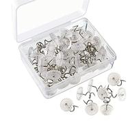 100 Piezas Twist Pins, Tachuelas de Torsión de Cabezas de Plástico Transparentes Clavo de Tapicería para Fundas de Sofá