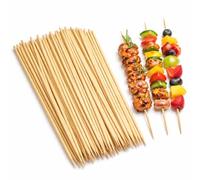100 Pinchos de Bambú de 25 cm de diámetro, 3 mm de diámetro, para barbacoas, frutas, carne, verduras, malvaviscos - Ideal para cumpleaños, eventos