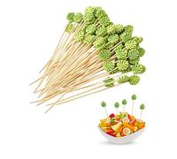 100 Pinchos de Cóctel Estilo Hoja Palillos De Frutas Palillos De Dientes De Dibujos Animados Palillos De Frutas Creativas Suministros De Fiesta Adecuado Para Pasteles, Frutas, Decoración De Cóctel