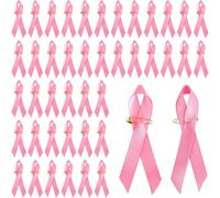 100 Pines De Cinta Rosa De Octubre - Pines De Poliéster Con Imperdible for Concienciar Sobre El Cáncer De Mama - Accesorio De Regalo for Mujeres Con Fines De Concientización Y Caridad
