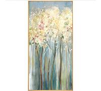 100% pintado a mano cuadros sobre lienzo, simplicidad moderna Flor de oro Flor de flor Paisaje vertical Arte abstracto pinturas al óleo para la sala de estar Dormitorio Decoraciones del hogar, colo