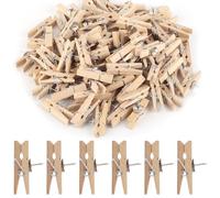 100 pinzas de madera con alfileres, clips de madera natural, chinchetas con pinzas de madera, chinchetas de madera, juego de chinchetas para tablón de anuncios, tableros de corcho, manualidades,