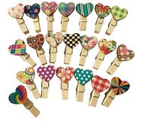 100 Pinzas de Madera en Forma de Corazón Decoraciones Mini Clavijas de Madera Mini Carpeta Fotos de Madera Mini Pinzas de Madera Multicolor para Fotos de Bricolaje Regalo de Boda Decoración Artesanal
