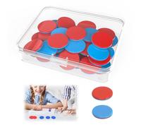 100 placas reversibles de color rojo y azul, con cajas de plástico, ayuda de cálculo de 1 clase, ayuda para matemáticas, fichas reversibles para manos de niños, escuela primaria, tareas de cálculo