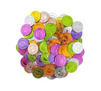 100 Plastic Pirate Coins for Carnival Party Decorations, Birthday Party Accessories, and Fasching Events, 1 Inch Size