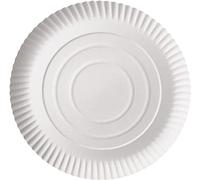 100 platos, cartón de diámetro 26 cm 2 cm blanco