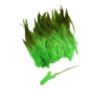 100 plumas de gallo teñidas en 27 colores, de 12,7 a 15,2 cm, for manualidades, decoración de bodas y disfraces de festivales.(Fruit green)