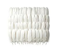 100 plumas de ganso blancas de 15 a 20 cm para hacer joyas, manualidades, plumas de cisne para boda, hogar, fiesta, decoración, bricolaje, costura, artesanía, pluma, accesorio