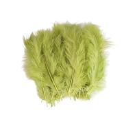 100 plumas de pavo puntiagudas, plumas de colores, accesorios de decoración de boda, caja de regalo, hecho a mano, color verde oliva, 10 ~ 13 cm, 100 unidades