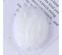 100 plumas esponjosas de pavo y marabú, plumas de color natural de 4 a 6 pulgadas para manualidades, atrapasueños, ribete de flecos, paquete de accesorios (blanco)