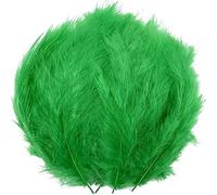 100 plumas verdes esponjosas de pavo y marabú de 4 a 6 pulgadas para manualidades, atrapasueños, ribete de flecos, plumas de colores, material para atar moscas