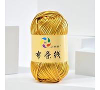100 % poliéster, 100 g de hilo de imitación de metal, tela de tela - Material versátil para arte de tela de punto, bolsa de cesta e hilo de alfombra (dorado)