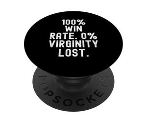 100 Porcentaje de Victorias 0 Virginidad perdido Gracioso Dicho Ingenioso PopSockets PopGrip Adhesivo