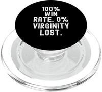100 Porcentaje de Victorias 0 Virginidad perdido Gracioso Dicho Ingenioso PopSockets PopGrip para MagSafe