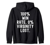 100 Porcentaje de Victorias 0 Virginidad perdido Gracioso Dicho Ingenioso Sudadera con Capucha
