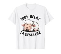 100 Porciento Relajado Ovejita Linda Vida de Siesta Camiseta