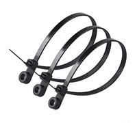 100 Precintos de Cable 4x100mm con Orificio de Montaje, Nylon Autolock Resistentes, Solución de Gestión de Cables para Coche y Pared