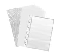 100 protectores de hojas transparentes A4, 11 agujeros, hojas sueltas, de plástico, perforados, para documentos, protectores de hojas, bolsa transparente para archivar papel