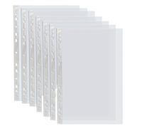 100 protectores de hojas transparentes de plástico A4, 11 agujeros, protectores de documentos compatibles con carpetas de 3 anillas, para oficina, escuela, papel de archivo