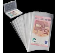 100 Protectores Transparentes para Monedas con Caja - Protectores de Billetes de Polipropileno translúcido sin ácido, universales para coleccionistas PN02S0