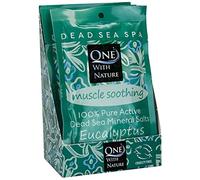 100% Pure Dead Sea Mineral Bath Salt Eucalyptus 6 unidades, 2,5 oz paquetes de uso único con magnesio, sulfuro y 21 minerales esenciales. Para eczema, psoriasis y todo tipo de piel. Natural