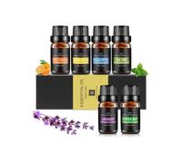 100% pure essential aromatherapy oils, 6 x 10 ml (orange, lavender, tea tree, lemongrass, eucalyptus and peppermint)