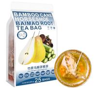 100% Pure Natural Herbal Tea, Bamboo cane Horseshoe Baimao Root Tea Bag, 300g/10.58oz (12g*25bags), 竹蔗马蹄茅根茶, Cuerno de diamante, zanahoria, descafeinado, sin aditivos, no modificado genéticamente
