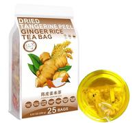 100% Pure Natural Herbal Tea, Dried tangerine peel Ginger rice Tea Bag, 250g/8.81oz (5g*50bags), 陈皮姜米茶, té de arroz de jengibre, sin cafeína, sin aditivos, no modificado genéticamente