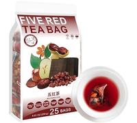100% Pure Natural Herbal Tea, Five Red Tea Bag, 250g/8.81oz (5g*50bags) 五红茶 cinco wolfberry rojo, azúcar moreno, frijoles rojos, cacahuetes, descafeinado, sin aditivos, no modificado genéticamente