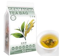 100% Pure Natural Herbal Tea, Genmaicha Tea Bag, 250g/8.81oz (5g*50bags), 玄米茶, té de arroz real, sin aditivos, no modificado genéticamente