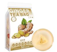 100% Pure Natural Herbal Tea, Ginger Tea Bag, 150g/5.29oz (3g*50bags), 姜丝茶 té de raíz de jengibre, sin cafeína, jengibre natural puro, sin aditivos, no modificado genéticamente