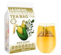 100% Pure Natural Herbal Tea, Jasmine Corn Stalk Tea Bag, 250g/8.81oz (5g*50bags) 茉莉花玉米须茶 Granos de maíz, jazmín, gardenia, descafeinado, sin aditivos, no modificados genéticamente
