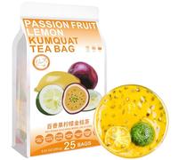 100% Pure Natural Herbal Tea, Passion Fruit Lemon Kumquat Tea Bag, 250g/8.81oz (10g*25bags), 百香果柠檬金桔茶, Descafeinado, sin aditivos, no modificado genéticamente