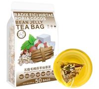 100% Pure Natural Herbal Tea, Radix Fici Hirtae Poria cocos Bean Jelly Tea Bag, 250g/8.81oz (5g*50bags) 五指毛桃茯苓仙草茶 Trigo sarraceno amargo, coix, poria, descafeinado, sin aditivos